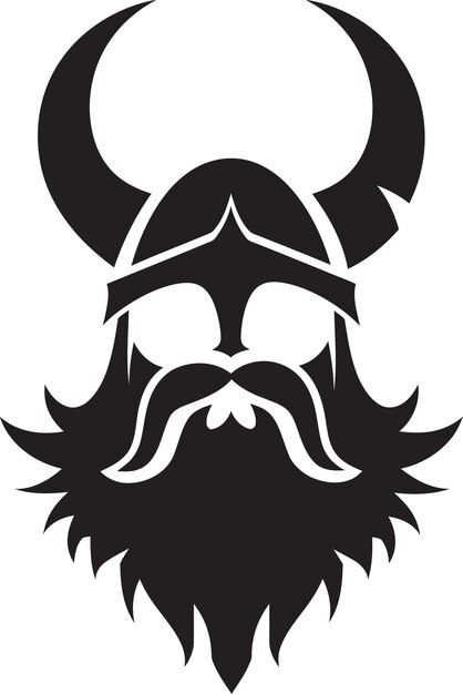 Vector viking head icon with battlescarred norse helmet