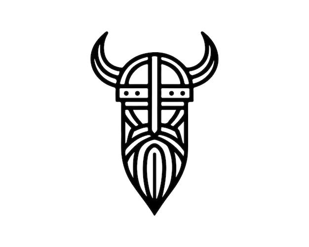 Vector viking head logo design icon symbol vector template