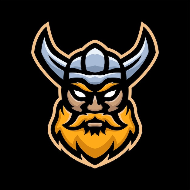 viking head mascot logo vector