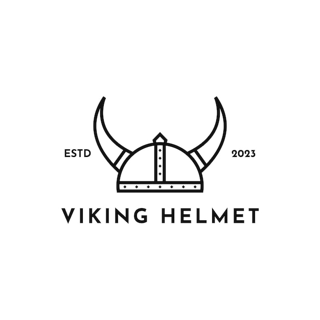 Viking Helmet Elegant Logo Design Vintage