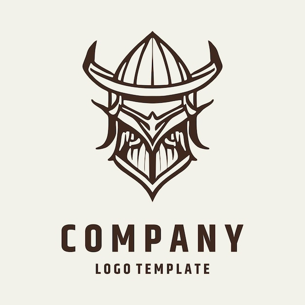 Viking Helmet logo design vector illustration