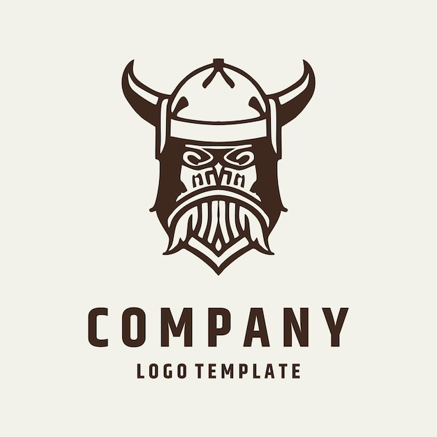 Viking Helmet logo design vector illustration