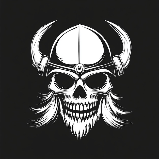 Viking Helmet Skull Logo Design