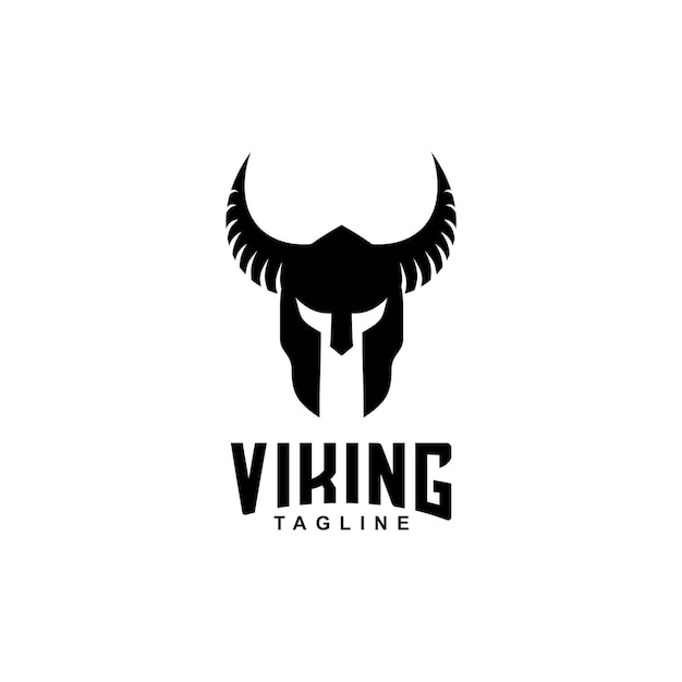 viking helmet vector logo design