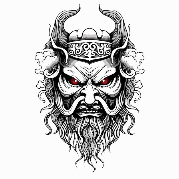 Vector viking king tattoo