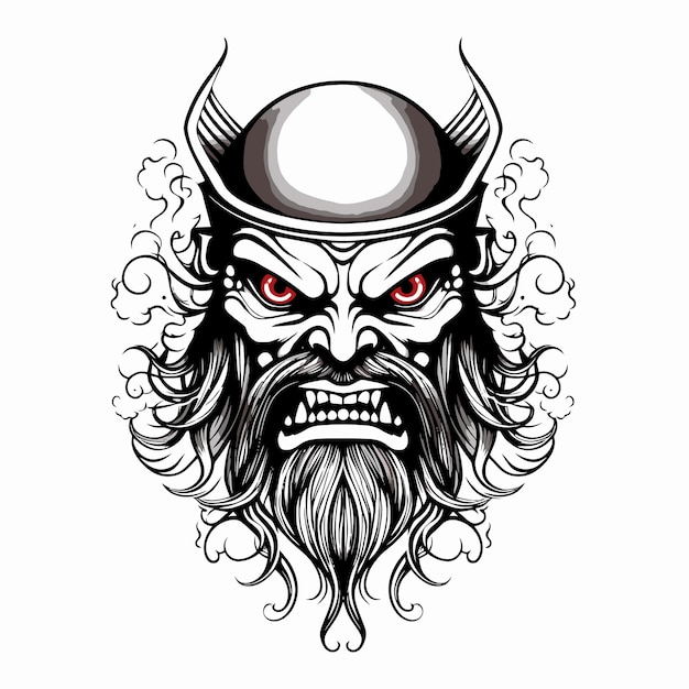 Vector viking king tattoo