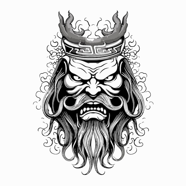 Vector viking king tattoo