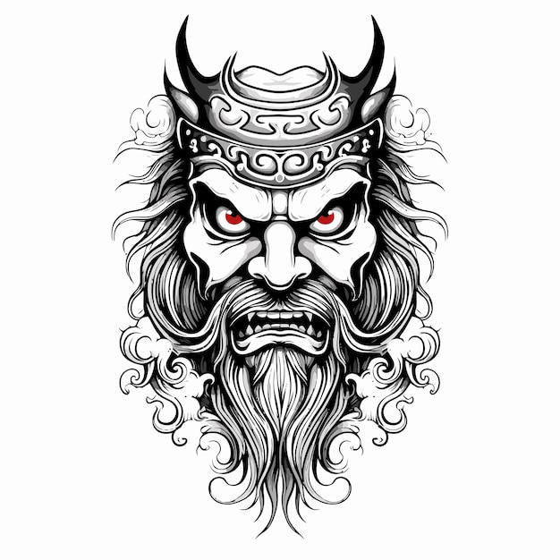 Vector viking king tattoo