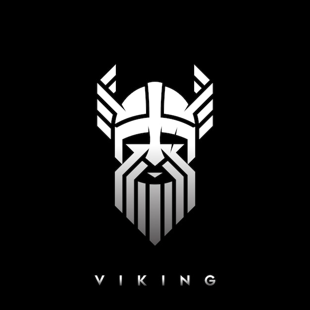 Viking linear logo design template