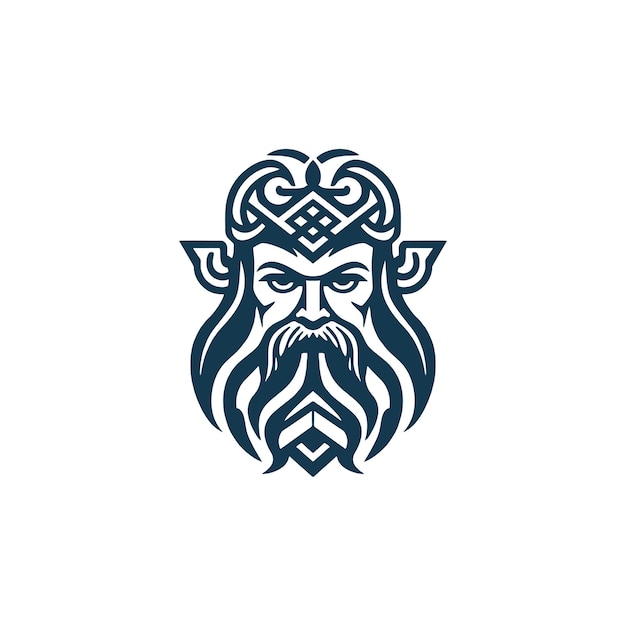 Vector viking logo lines on white background