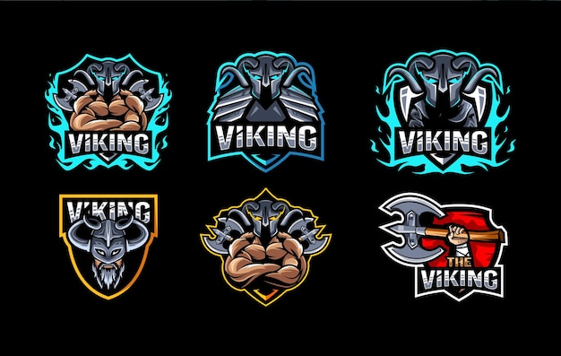 Viking logo mascot collection template design