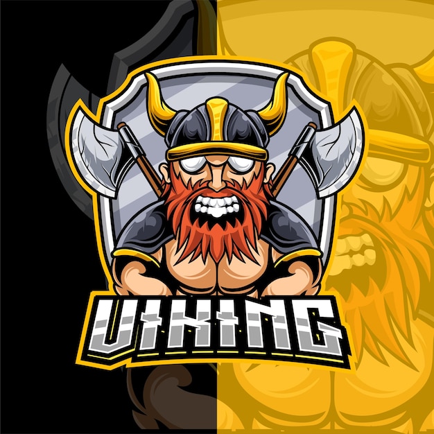 Viking Mascot Character Logo Template