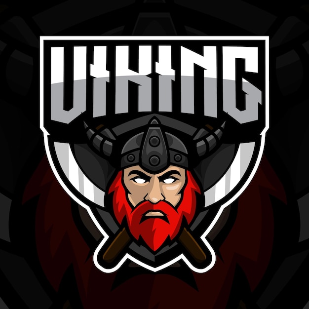 Viking mascot gaming logo design vector