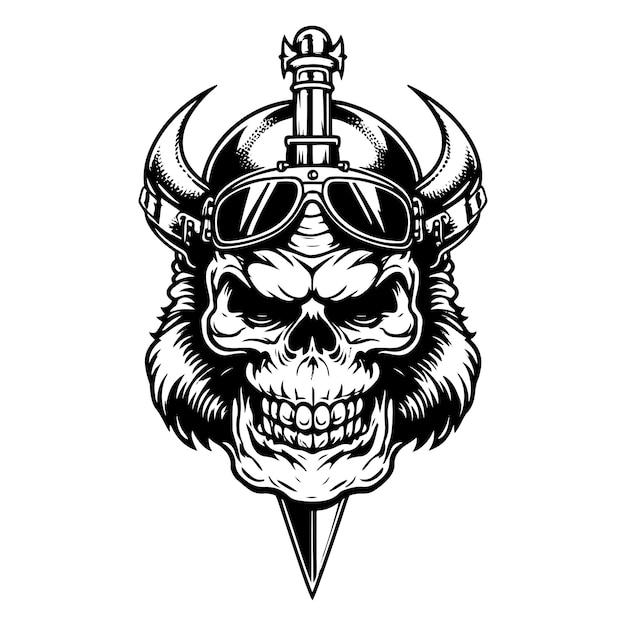 Viking racer skull