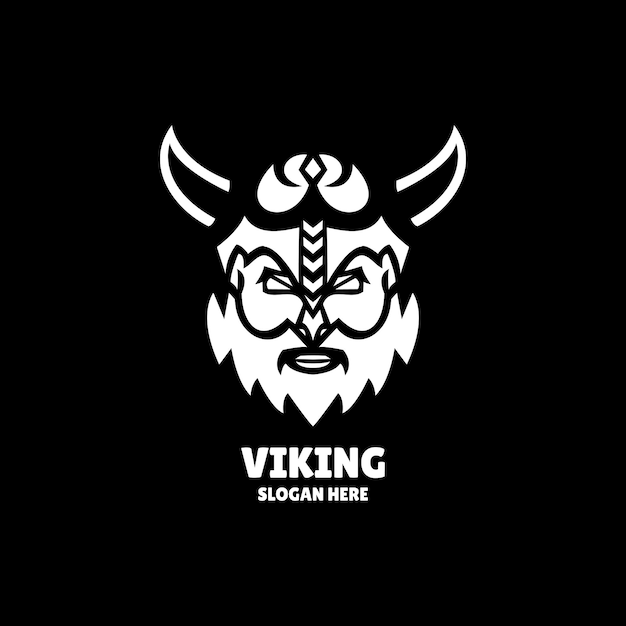 viking silhouette logo design illustration