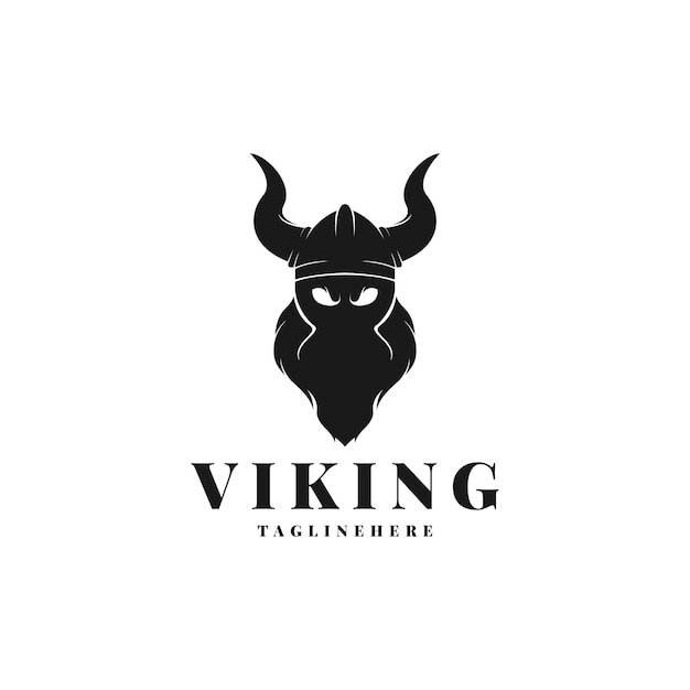 Viking silhouette logo design vector