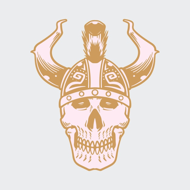 viking skull ornament vector