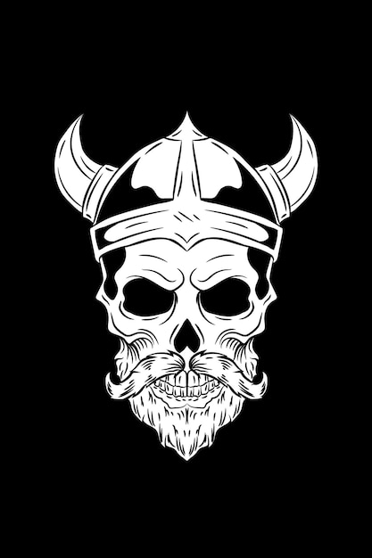 Viking skull vector illustration