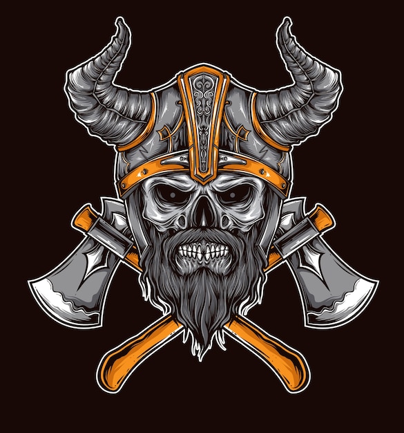 viking skull vector