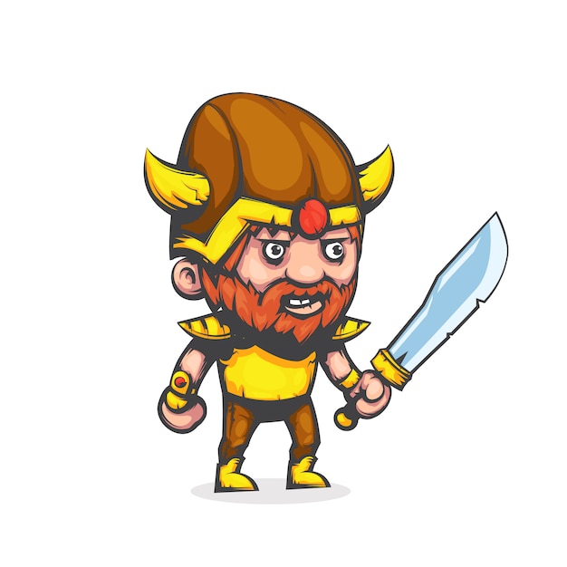 Viking warrior in cartoon style