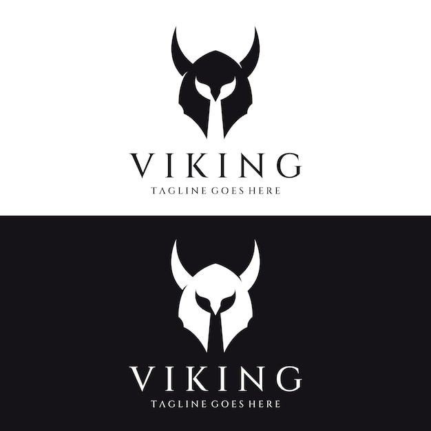 Viking warrior helmet logo with horned helmet and viking with the letter V The logo can be used for boats sports and others