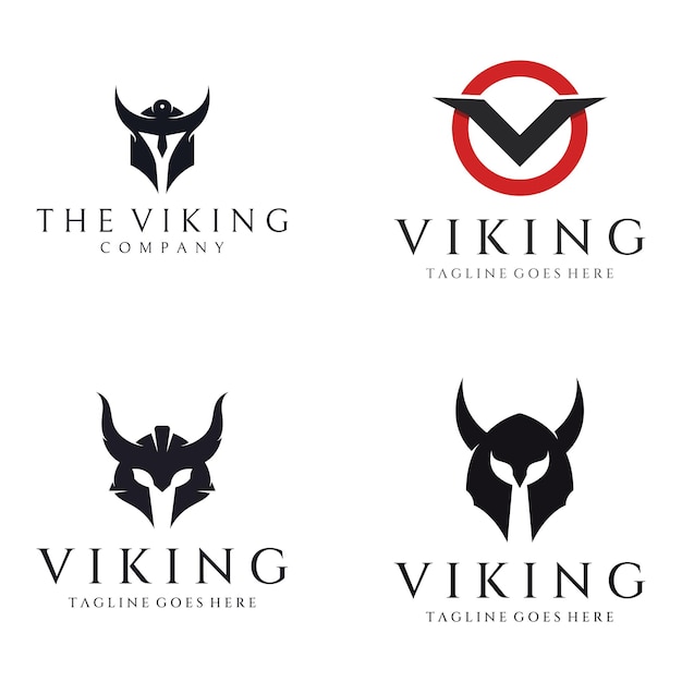 Viking warrior helmet logo with horned helmet and viking with the letter V The logo can be used for boats sports and others