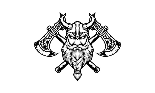 Viking with double axe vector