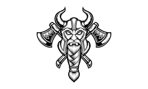 Viking with double axe vector