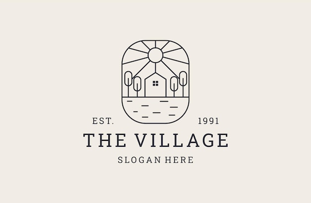 Village logo vector icon illustration hipster vintage retro