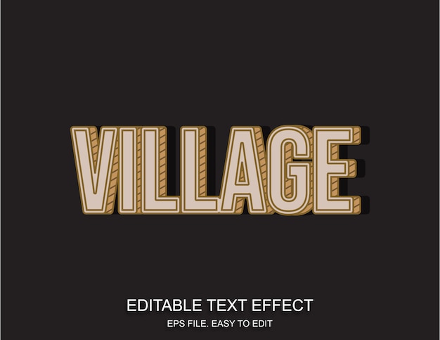 Village text effect retro old style