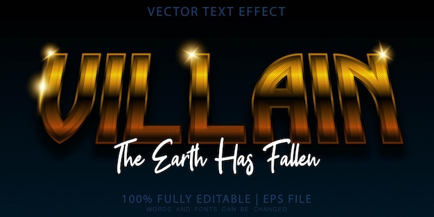 Villain gold Shine 3d Text Effect