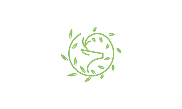 Vines plant with deer shape logo symbol vector icon illustration graphic design