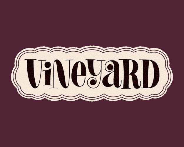 Vector vineyard hand lettering