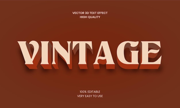 Vintage 3D Editable Text Effect Premium Vector