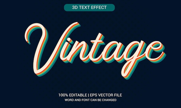 Vintage 3D Text Effect