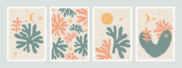 Vintage abstract Matisse inspired print for wall decoration