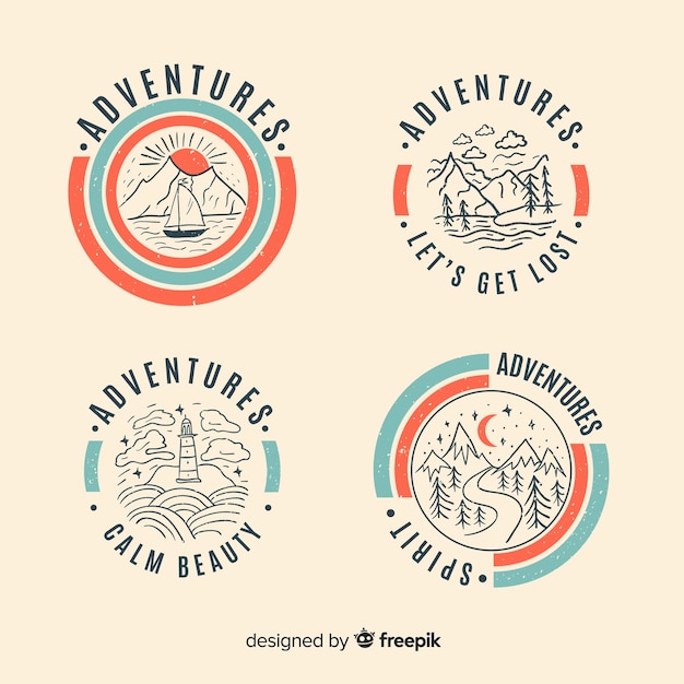 Vintage adventure logo collection