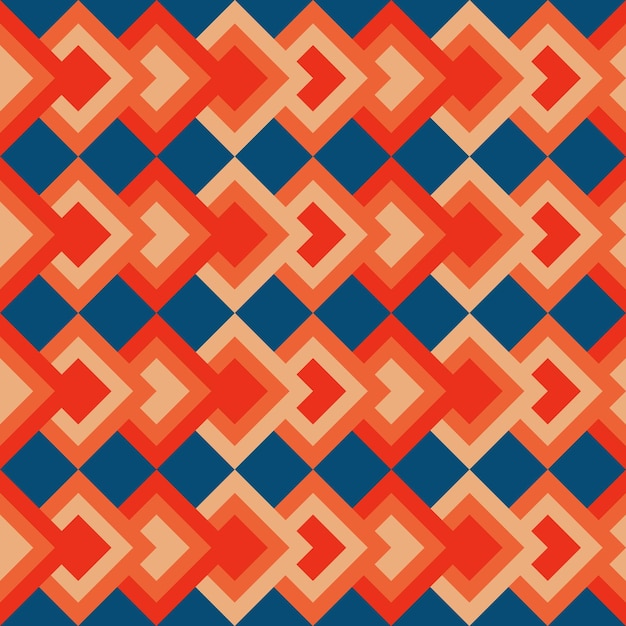 Vintage aestethic pattern with triangles in the style of the 70s and 60