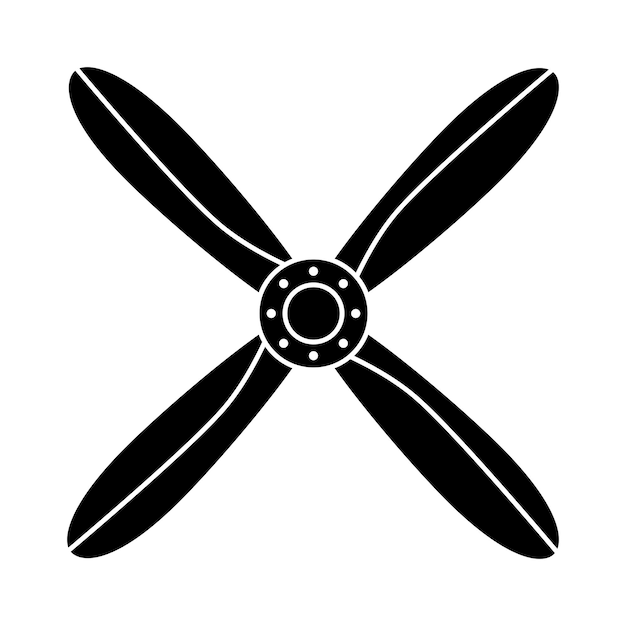 Vintage aircraft screw. Propeller of airplane, icon. Vector propeller illustration