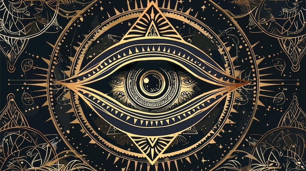 Vintage All Seeing Eye in Mandala Providence