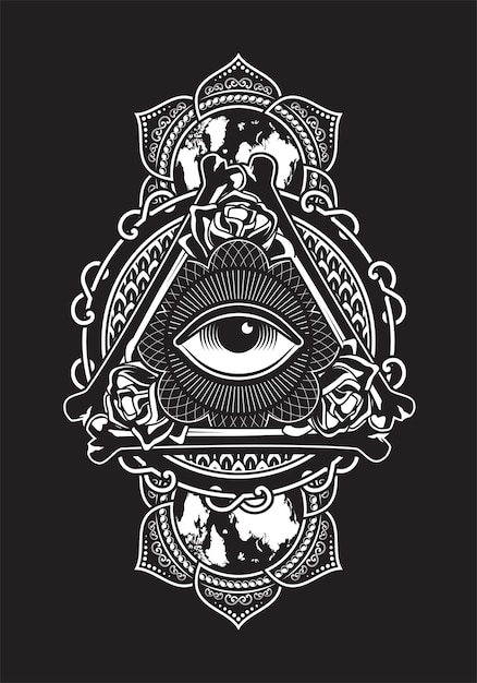 Vintage All Seing Eye Illustration