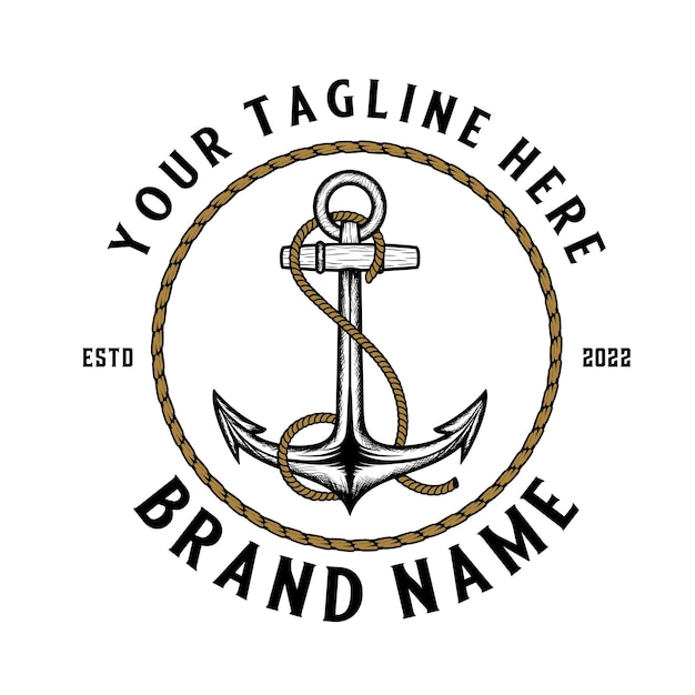 vintage anchor logo design.