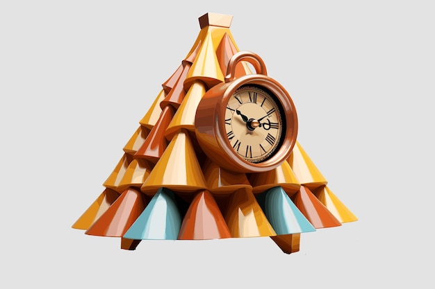 Vintage Antique Wooden Clock Vector Design