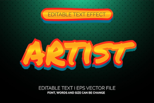 vintage artist text effect