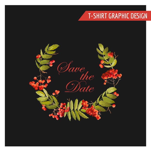 Vintage Autumn Floral Graphic Design