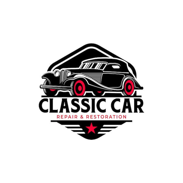 Vintage Badge Classic Car Logo Design Inspiration For Car Reapair Shop