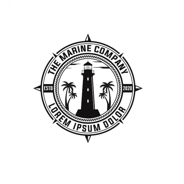 vintage badge marine company logo design