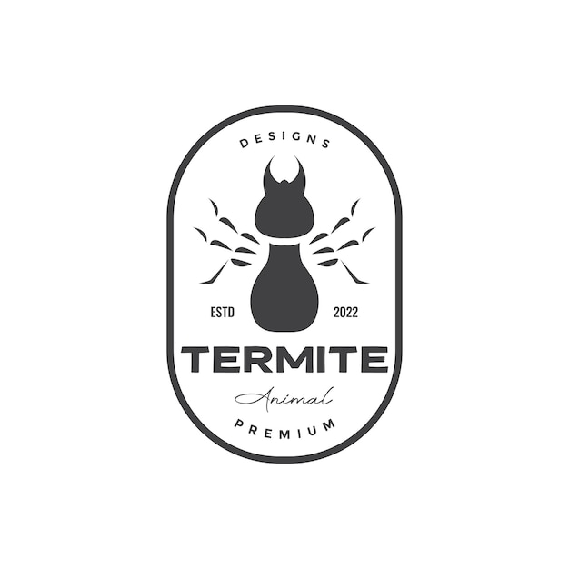 Vintage badge termite insect logo design