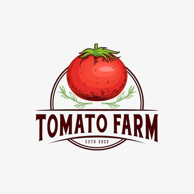 Vintage Badge Tomato Logo Design Inspiration For Tomato Farm