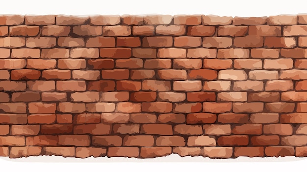 Vector vintage baked clay bricks wall cartoon vector